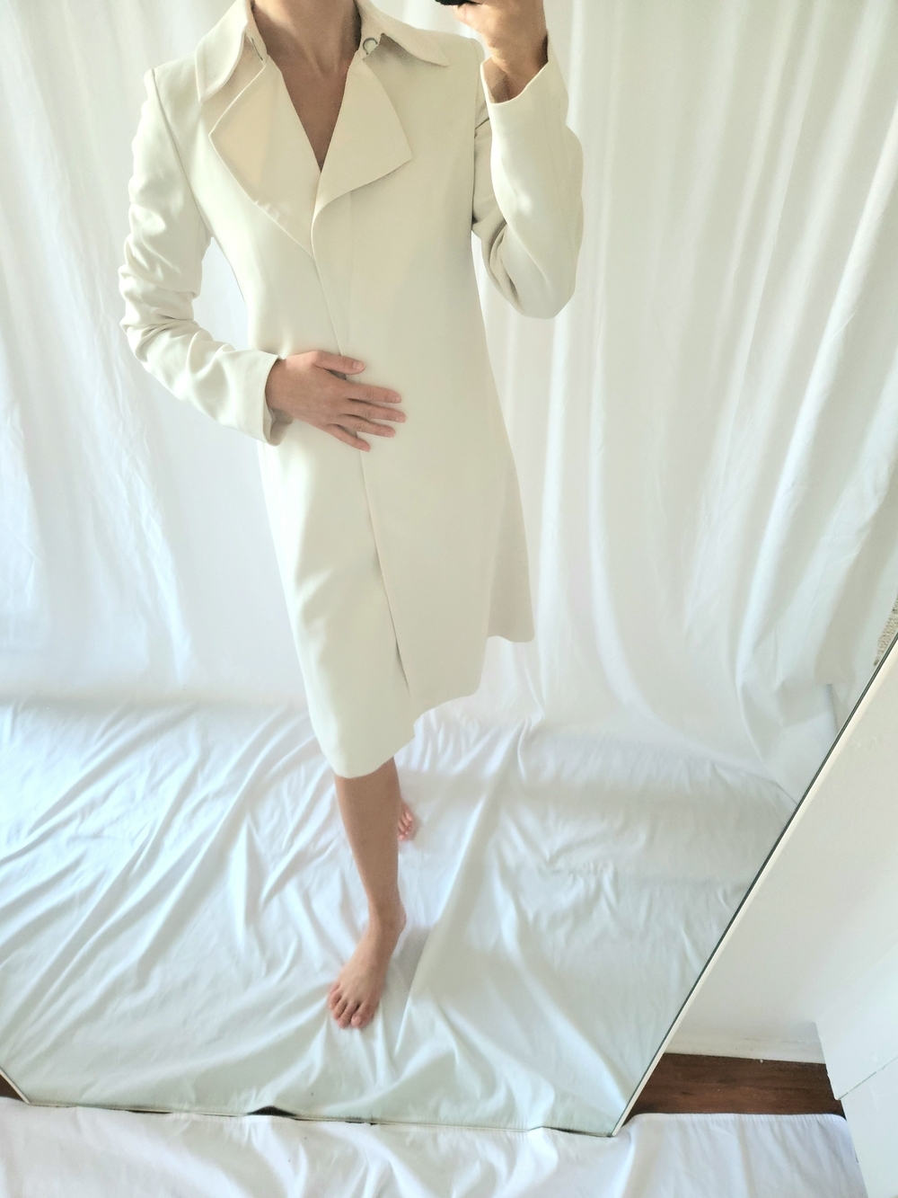 Aritzia Cream Trench Coat